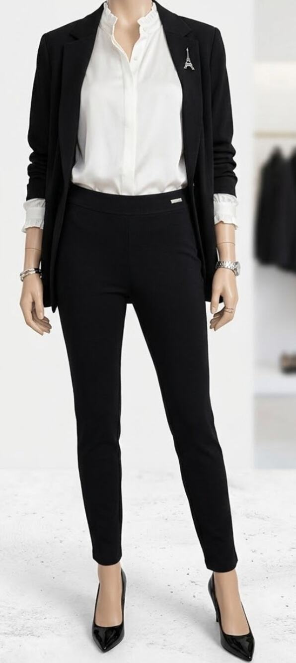 Karl Lagerfeld Paris Compression Ponte Slim Leg Pants Black XL Ponte de Roma EUC